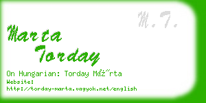 marta torday business card